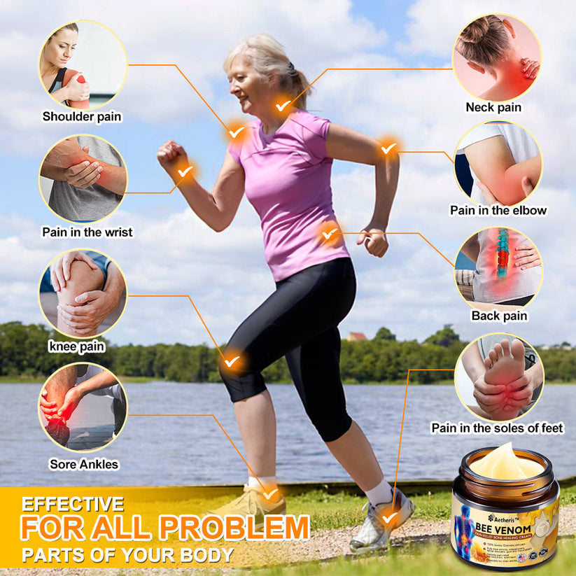 Official Store: Aetheris™ Bee Venom Instant Ultra Strength Pain Relief Therapy Cream-(Provides pain eliminate for Arthritis, Muscle, Back Pain, Knees, Back, Shoulders, Hips, Wrists, Hands)