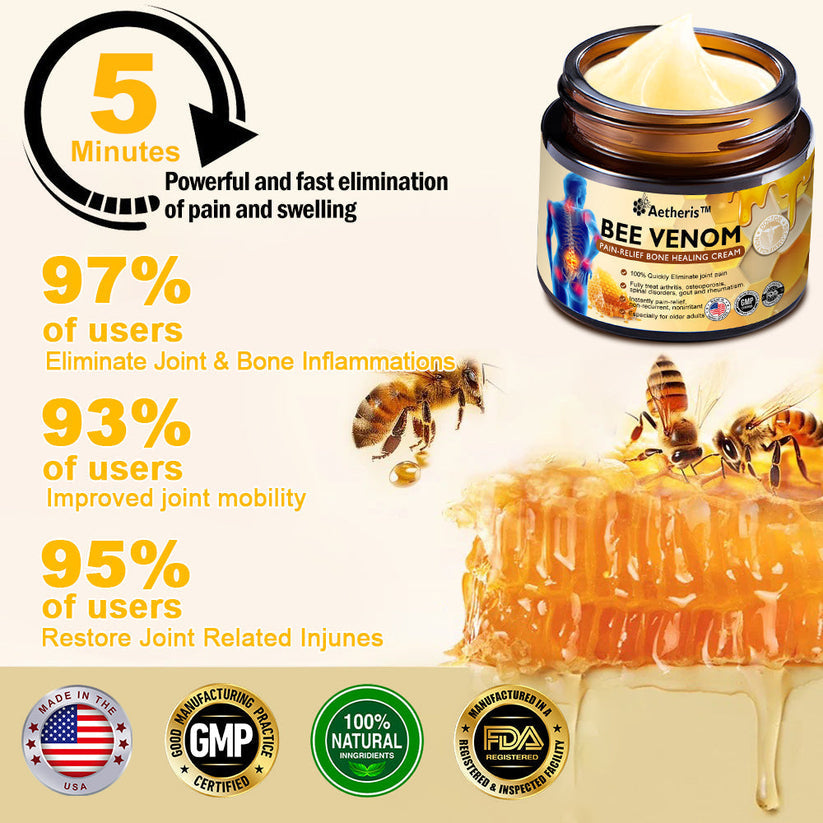 Official Store: Aetheris™ Bee Venom Instant Ultra Strength Pain Relief Therapy Cream-(Provides pain eliminate for Arthritis, Muscle, Back Pain, Knees, Back, Shoulders, Hips, Wrists, Hands)