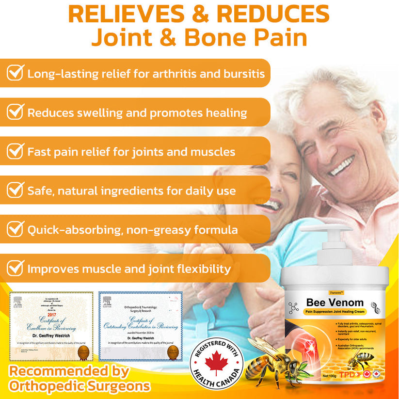 Bee Venom Pain Suppression Joint Healing Cream (👩🏼‍⚕️AOA Recommended)